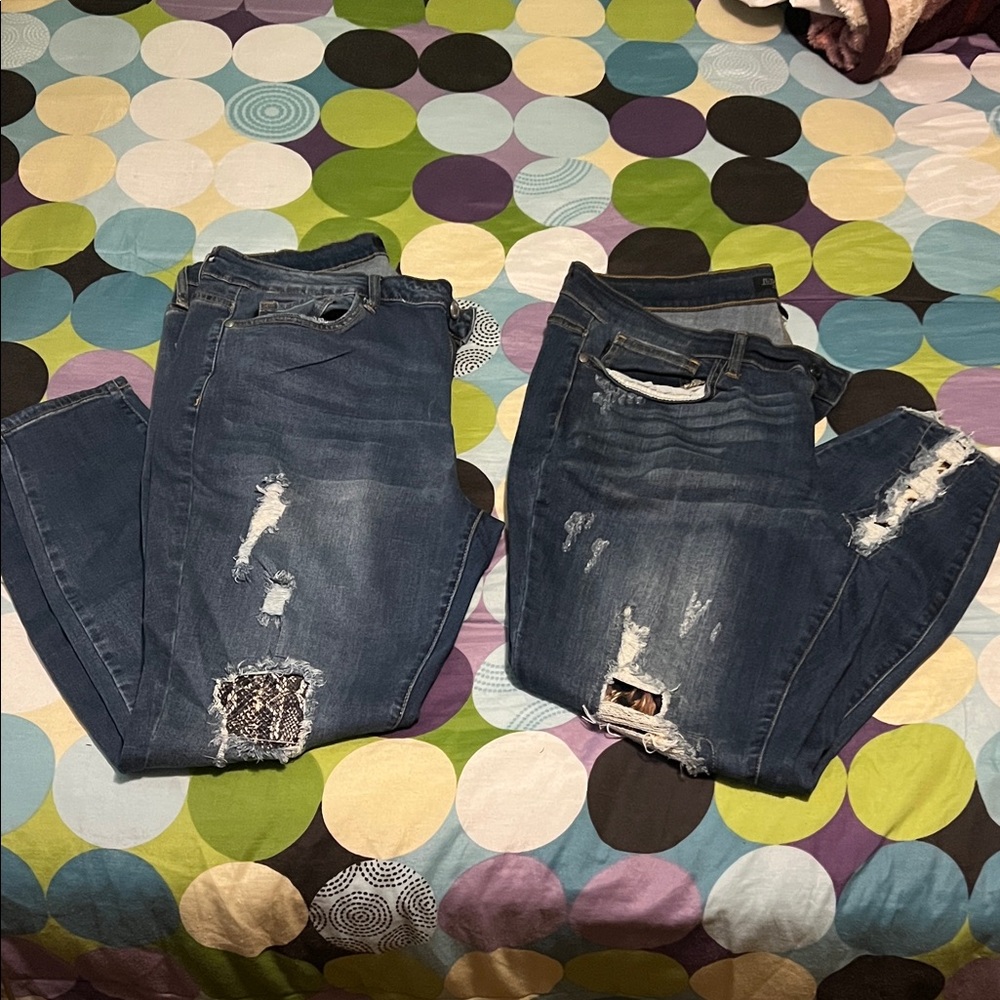 Judy Blue Dark Blue Distressed Skinny Jeans